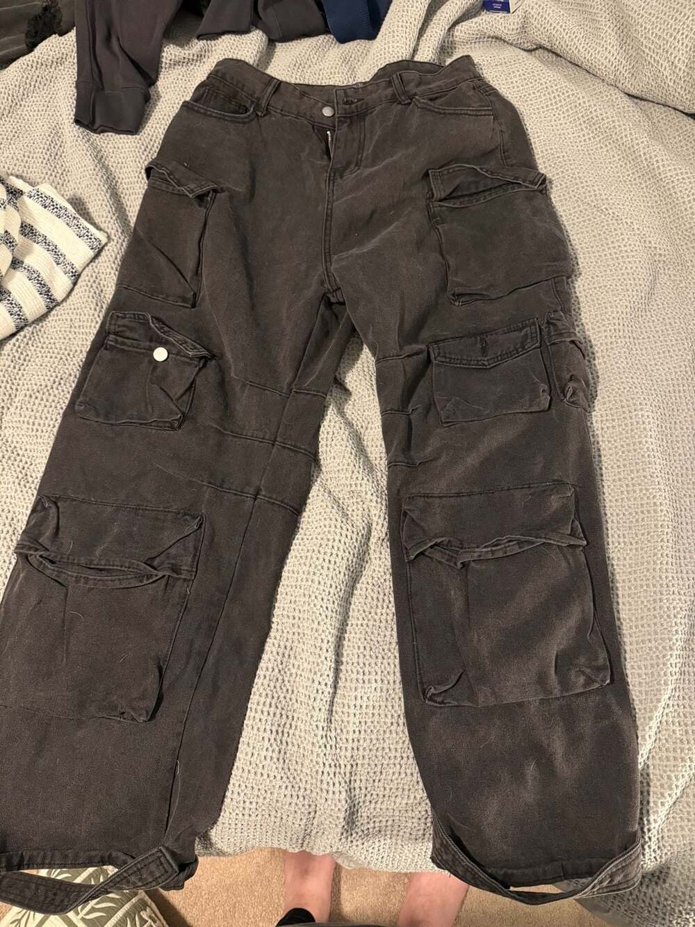 Micas Charcoal Grey Multi-Pocket Cargo Pants
